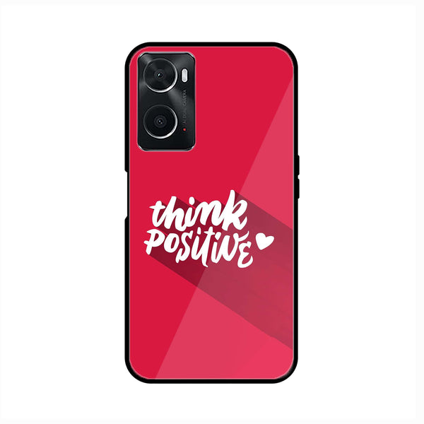 oppo A96 - Think Positive Design - Premium Printed Glass soft Bumper Shock Proof Case