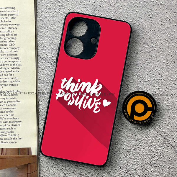 Realme Note 60 - Think Positive Design - Premium Printed Metal Soft Case