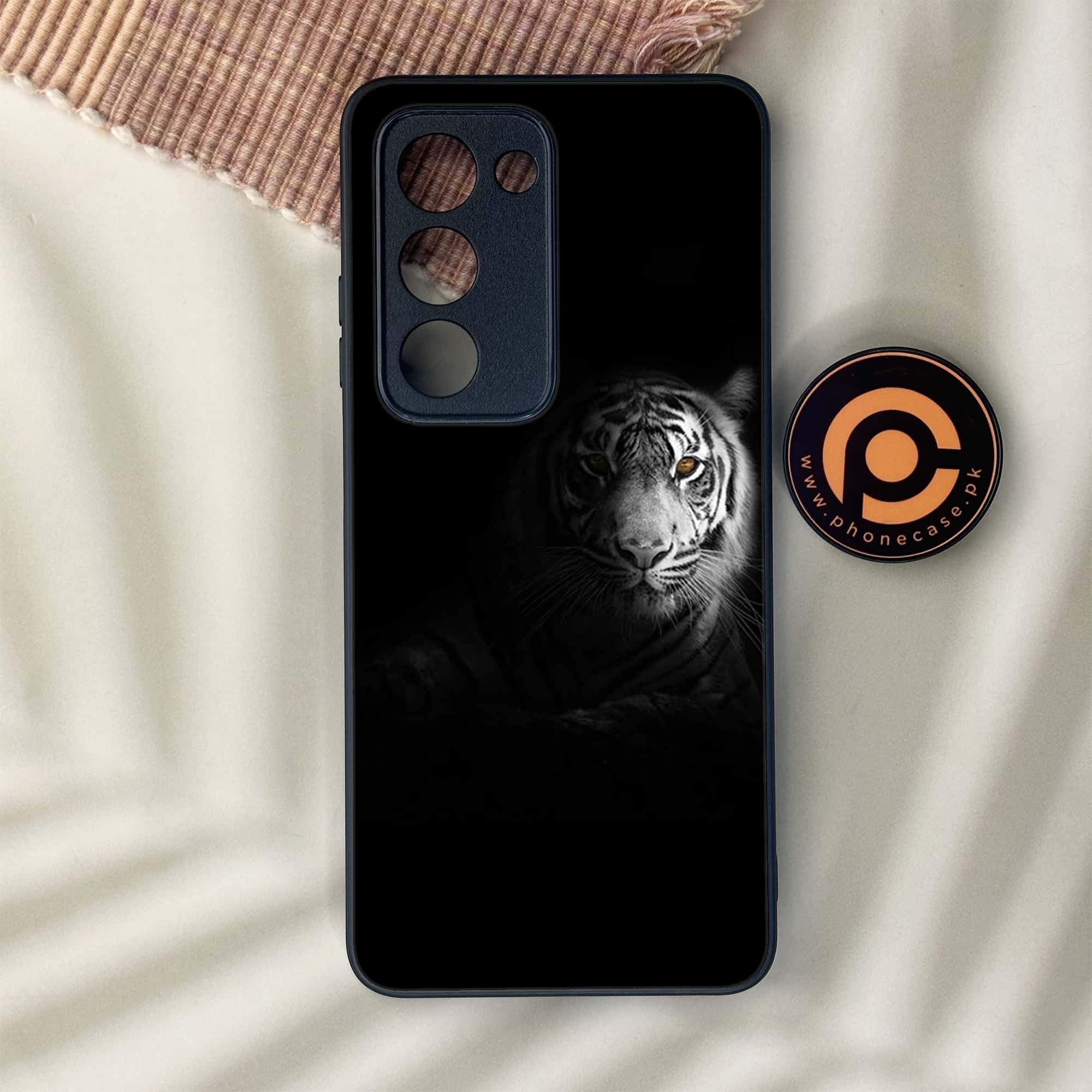 Oppo A5 2025 - Tiger Series - Premium Metal Printed soft Bumper shock Proof Case