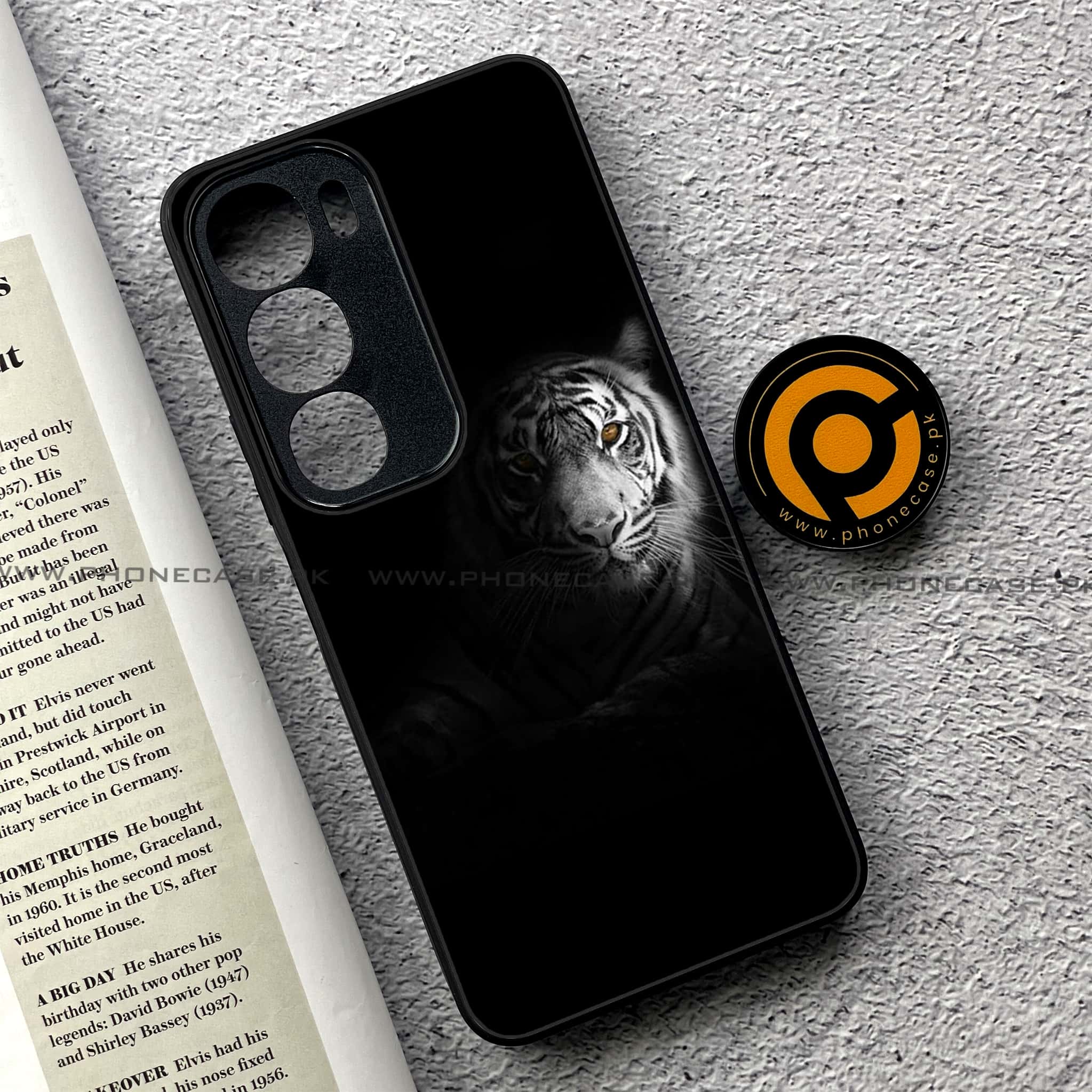 Vivo Y19s Pro - Tiger Series - Premium Metal Printed soft Bumper shock Proof Case