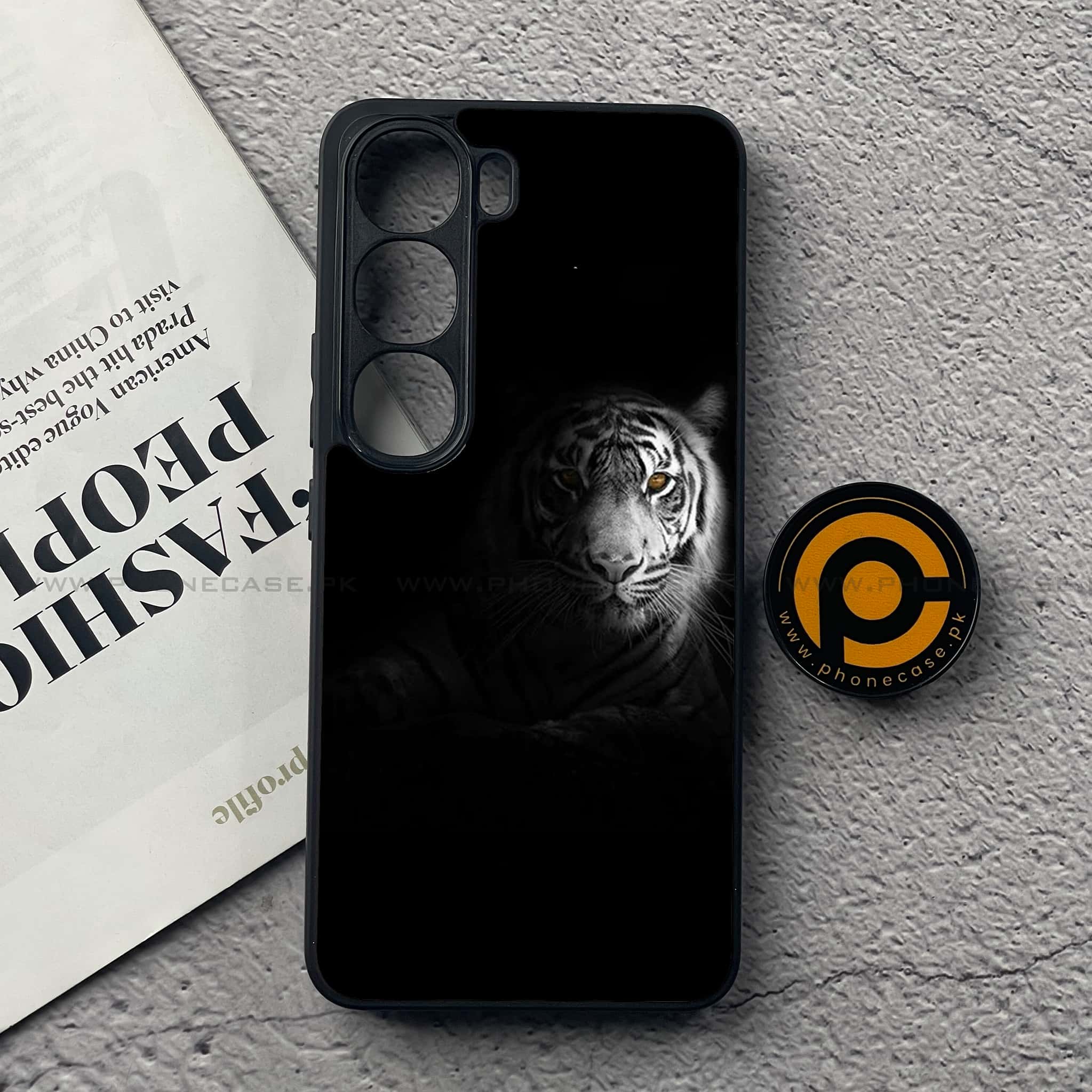 Vivo V40 Lite (IDN) - Tiger Series - Premium Metal Printed soft Bumper Shock Proof Case