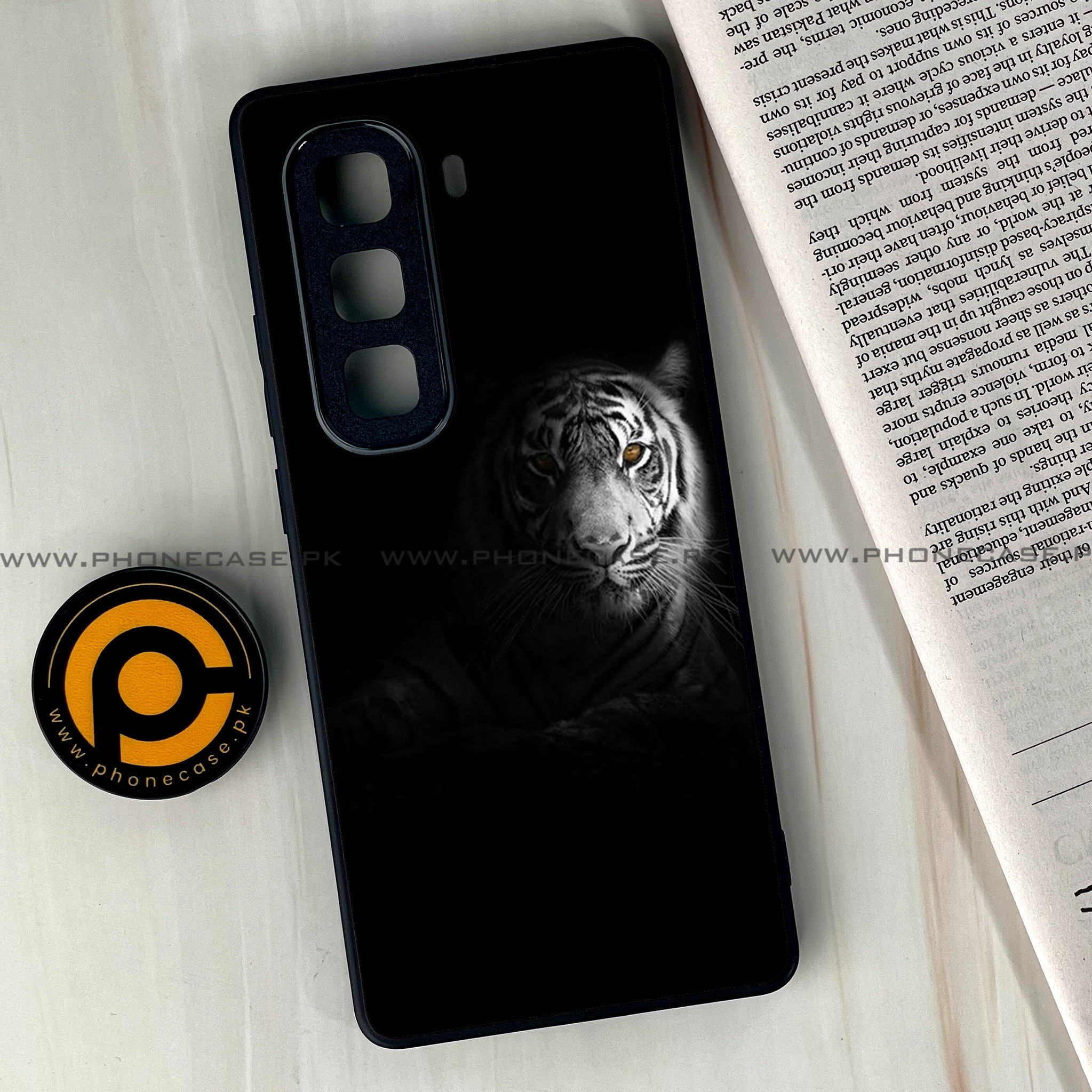 Infinix Hot 60 Pro Plus - Tiger Series - Premium Metal Printed soft Bumper shock Proof Case