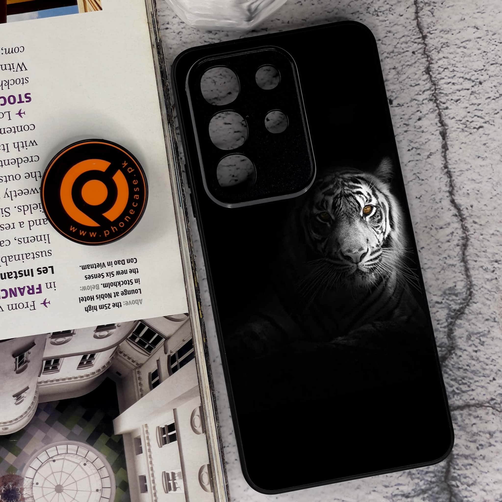 Vivo Y29 4G - Tiger Series - Premium Metal Printed soft Bumper Shock Proof Case