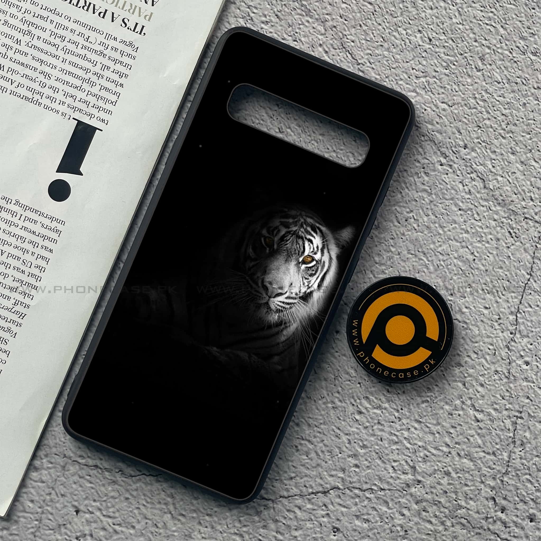 Samsung Galaxy S10 5G - Tiger Art Series - Premium Printed Glass soft Bumper shock Proof Case