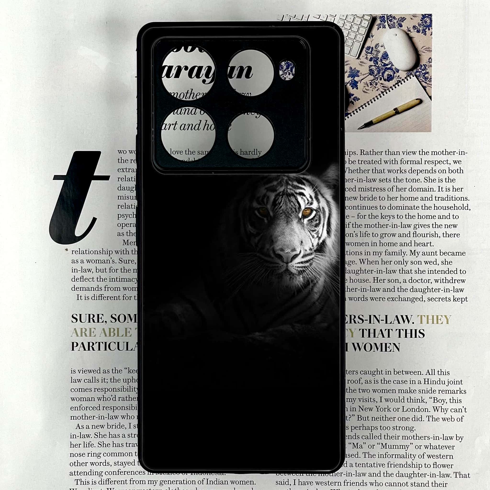 Infinix Note 40 Pro Plus - Tiger Series - Premium Metal Printed soft Bumper shock Proof Case