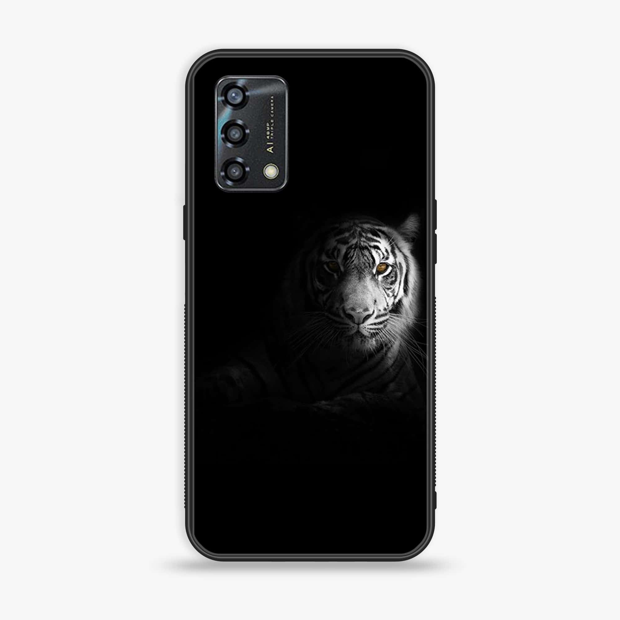 Oppo A95 - Tiger Art Series - Premium Printed Glass soft Bumper shock Proof Case
