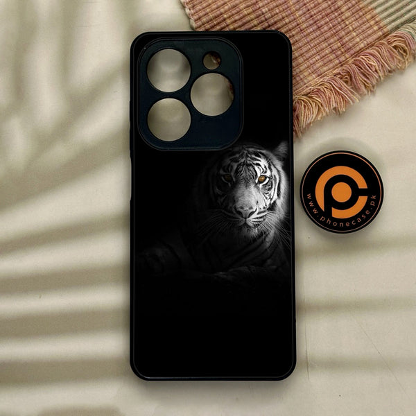 Infinix Smart 8 - Tiger Design 10  - Premium Printed Glass soft Bumper shock Proof Case  CS-38679