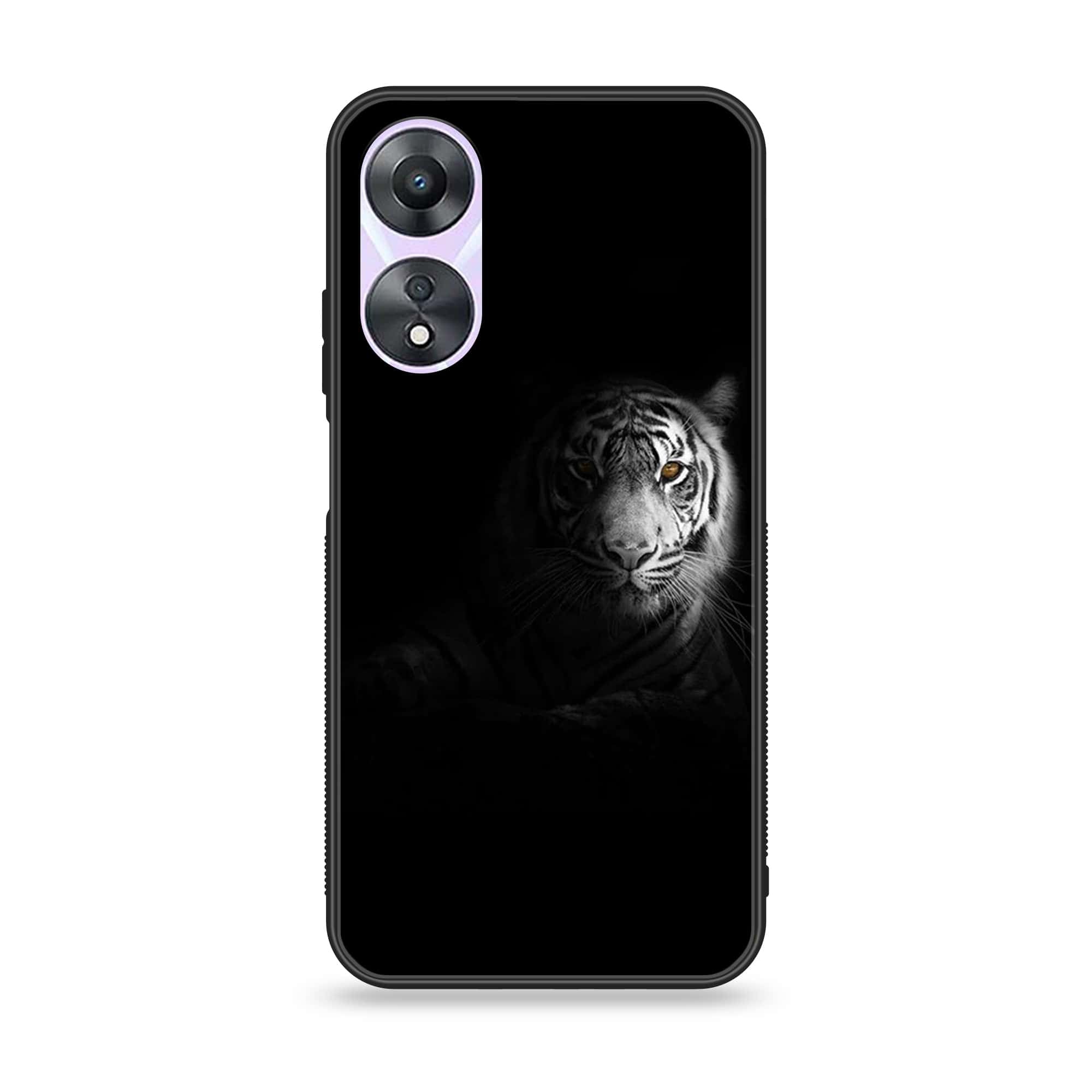 Oppo A78 4G - Tiger Series - Premium Printed Glass soft Bumper shock Proof Case