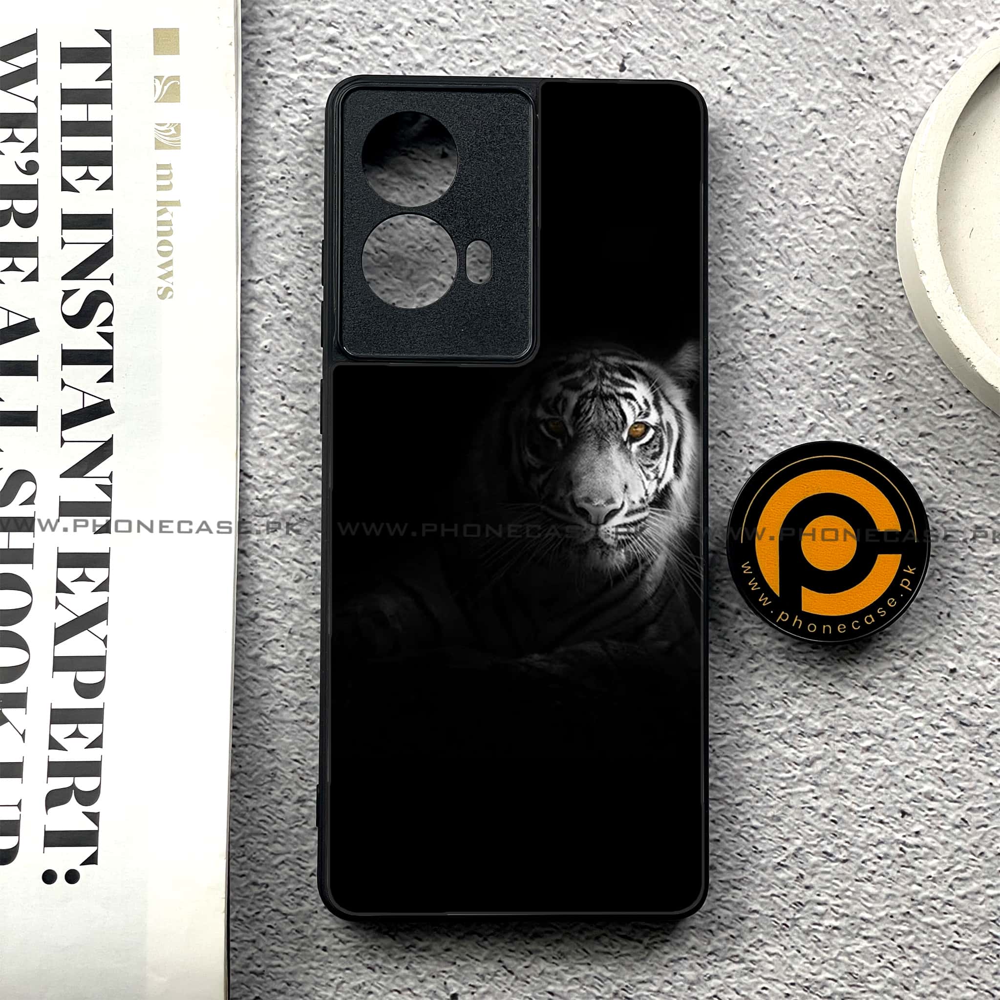 Moto G85 - Tiger Series - Premium Printed Glass soft Bumper shock Proof Case
