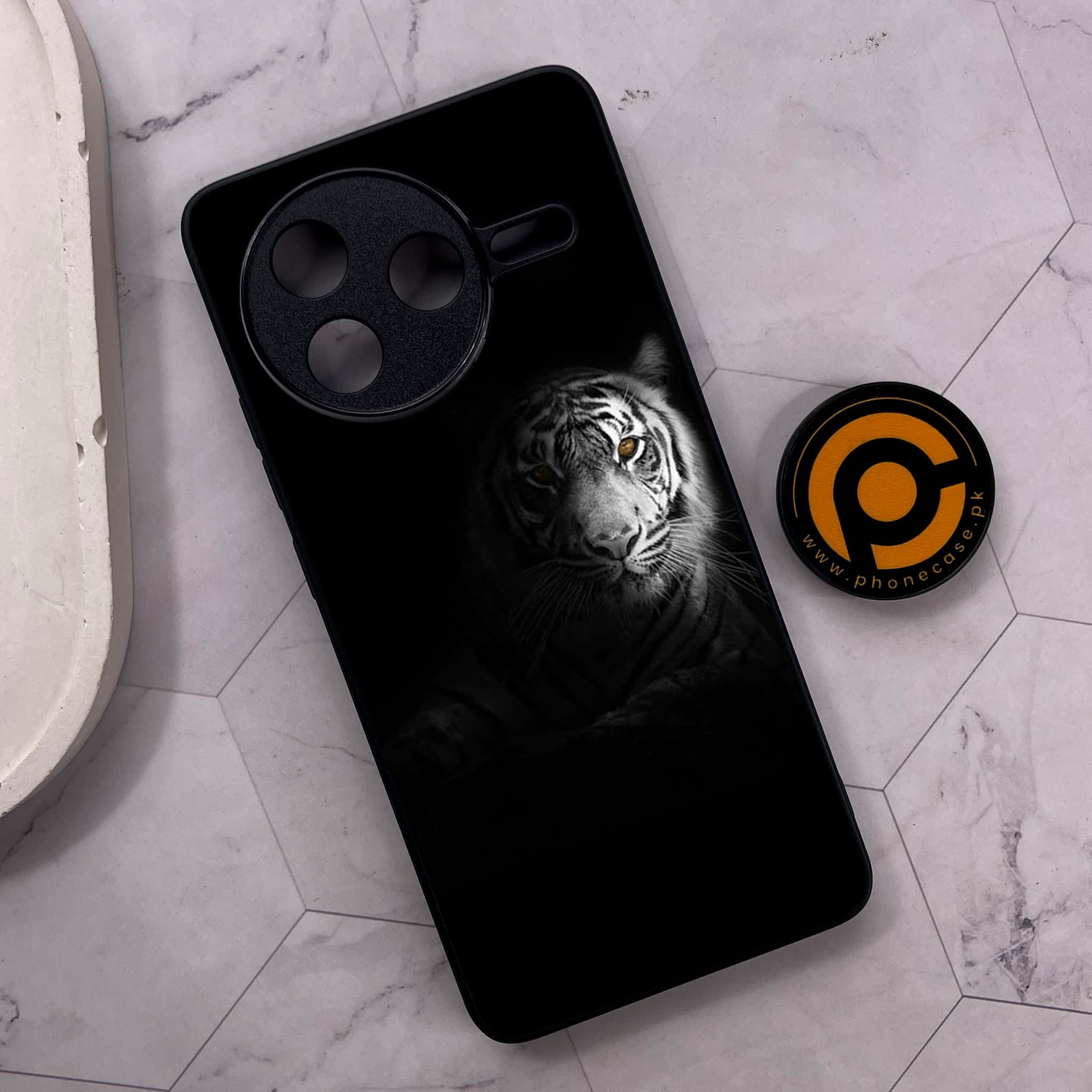 Xiaomi Poco F7 Pro 5G - Tiger Series - Premium Metal Printed soft Bumper shock Proof Case