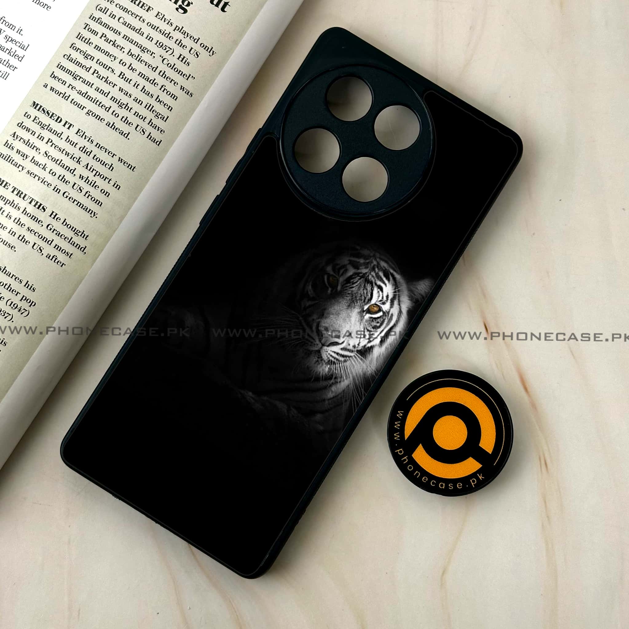 Tecno Camon 30s - Tiger Series - Premium Metal Printed soft Bumper shock Proof Case