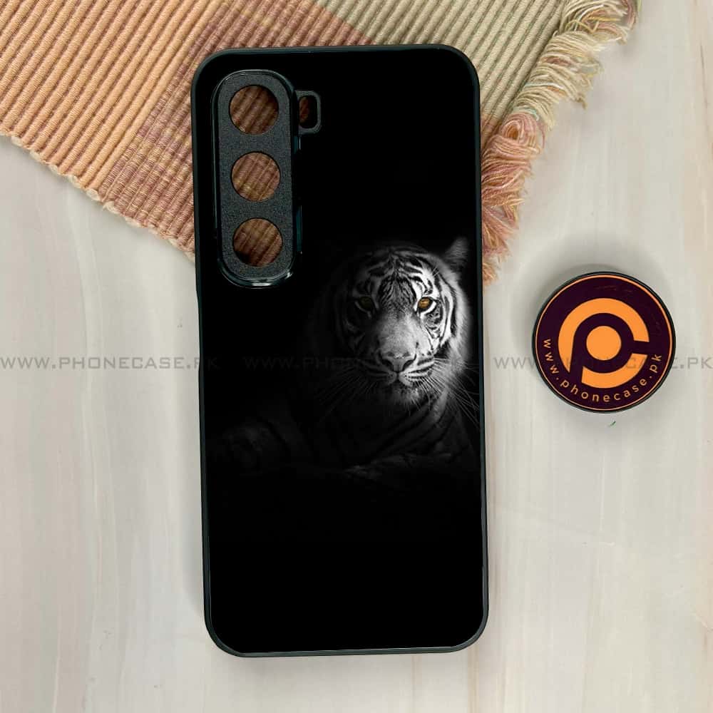 Infinix Hot 60i - Tiger Series - Premium Metal Printed soft Bumper shock Proof Case