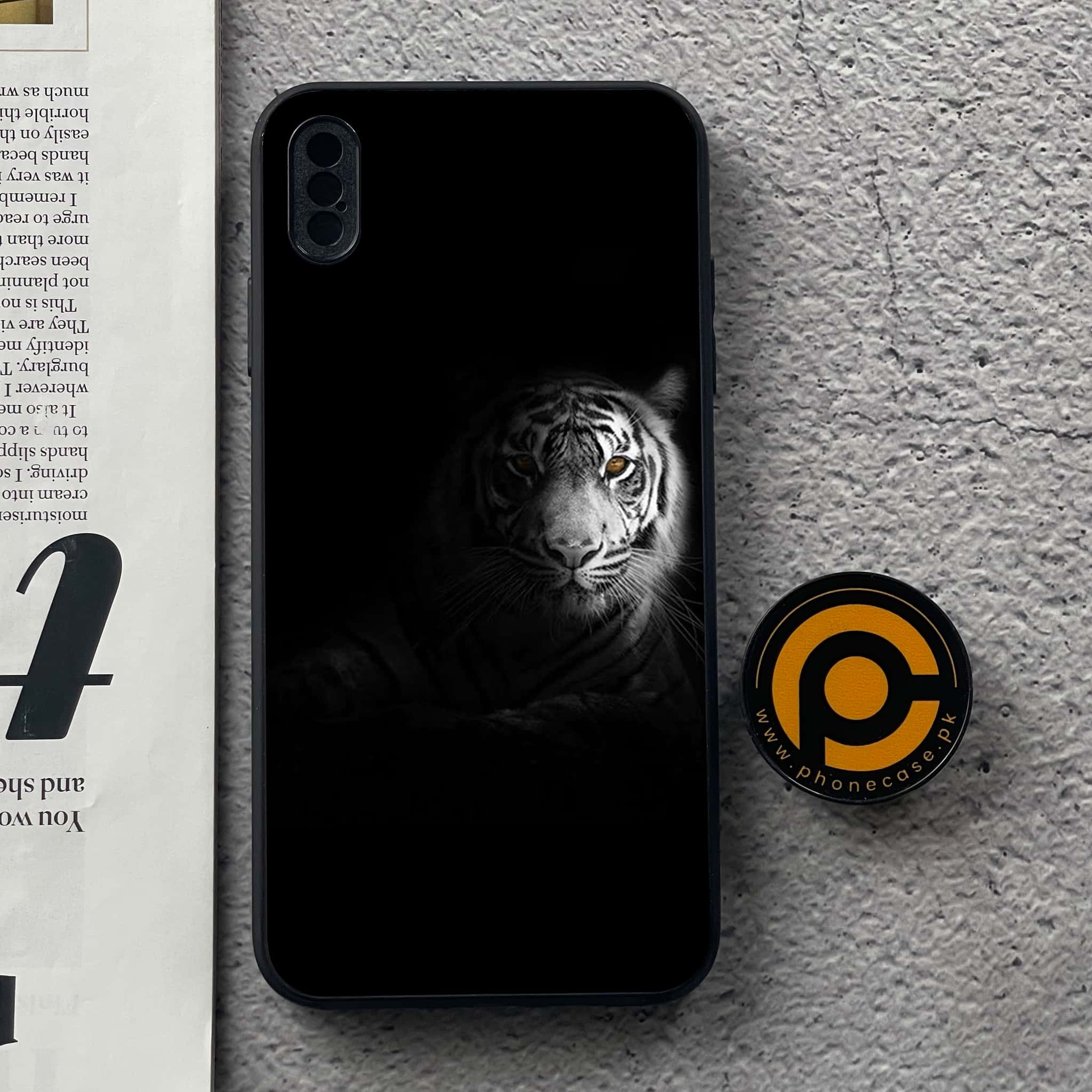 iPhone XS Max - Tiger Art Series - Premium Metal Printed soft Bumper shock Proof Case