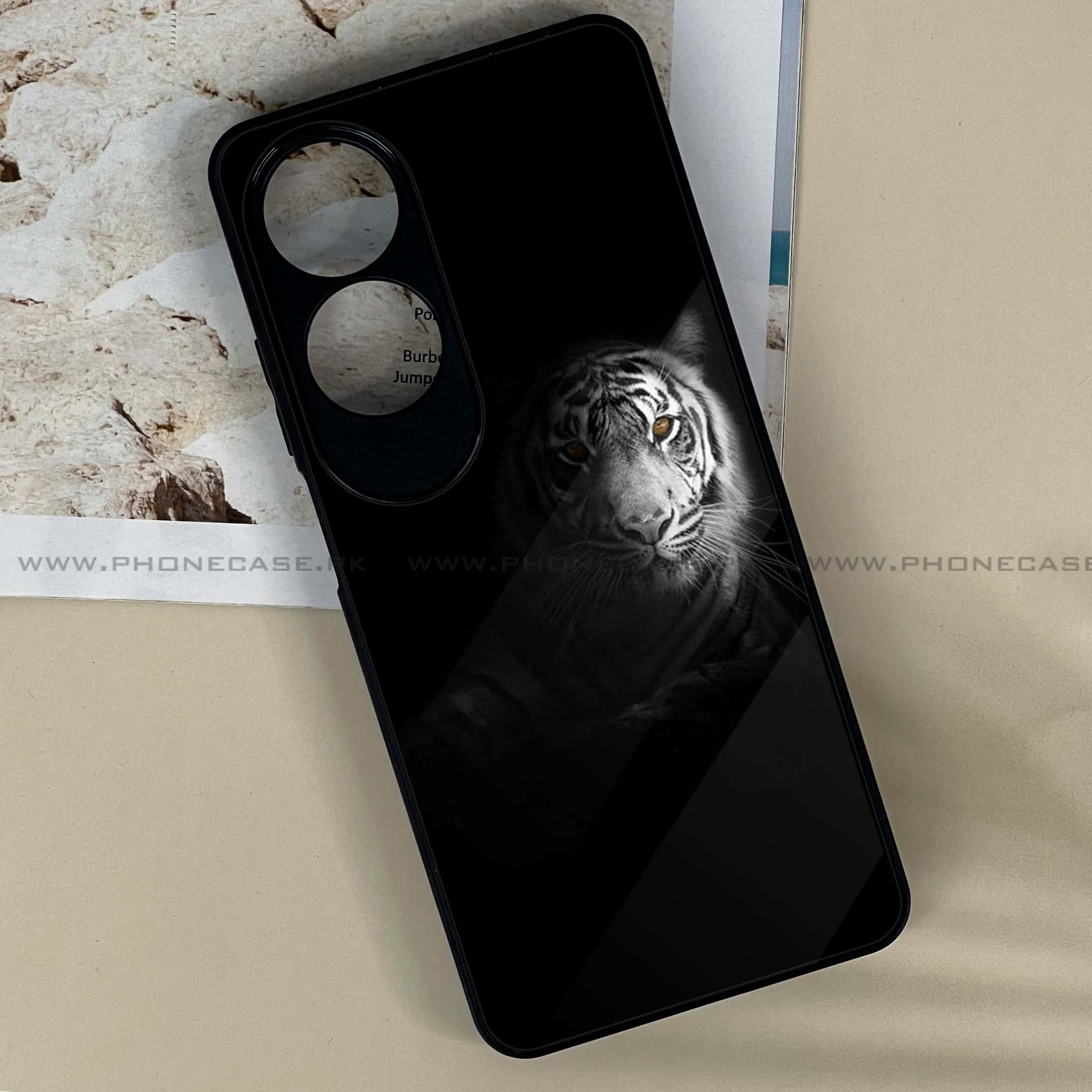 Oppo A60 - Tiger Series - Premium Printed Metal soft Bumper shock Proof Case