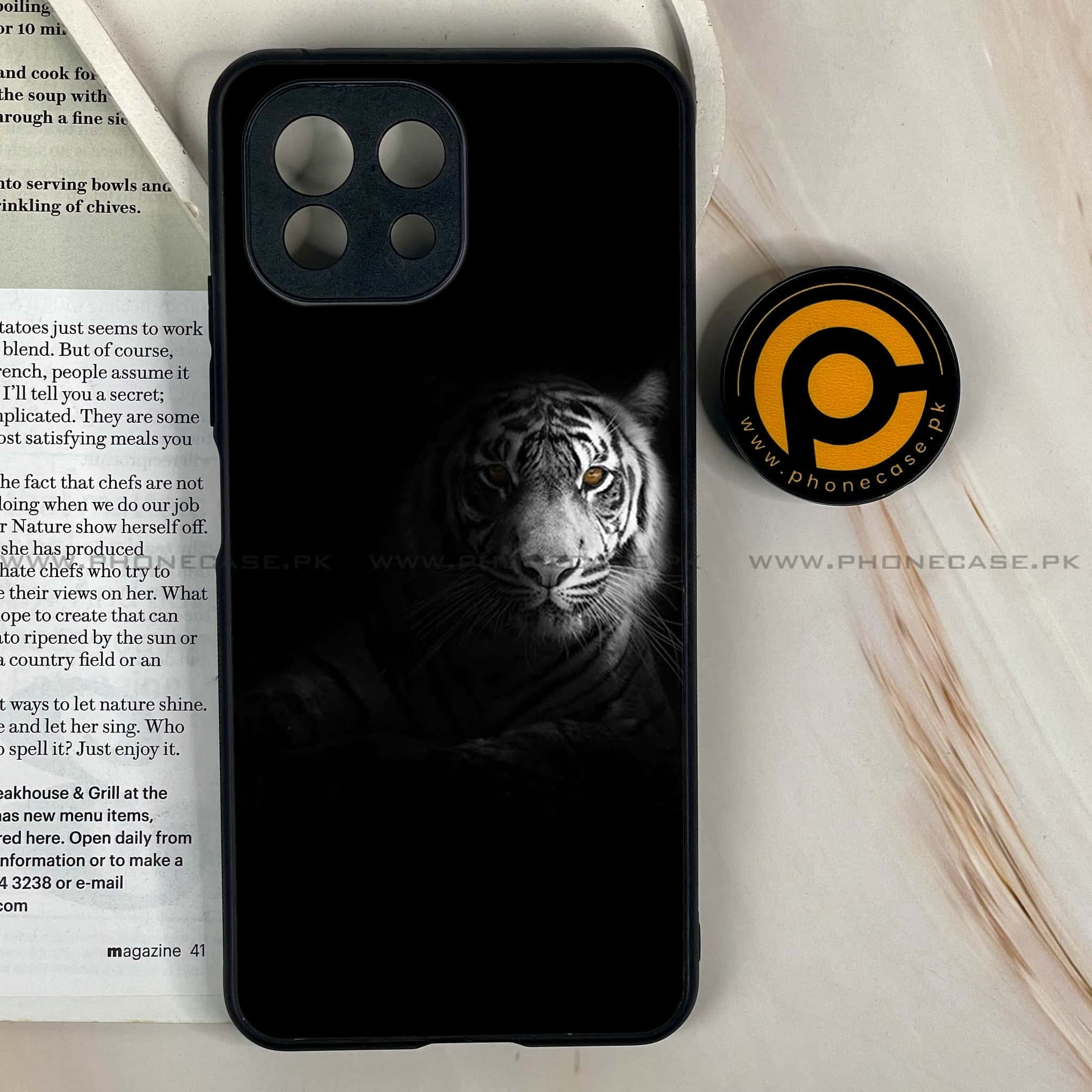 Mi 11 Lite - Tiger Art Series - Premium Printed Glass soft Bumper shock Proof Case