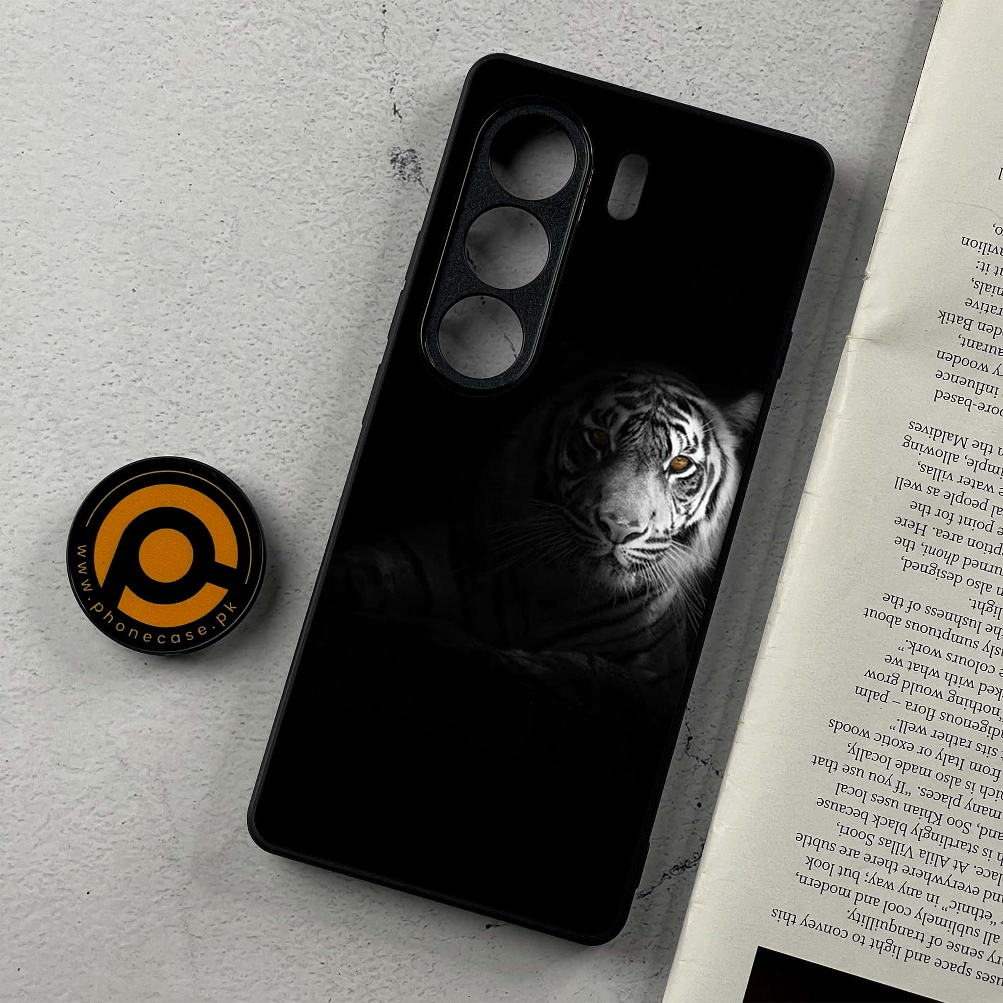 Tecno Camon 40 - Tiger Series - Premium Metal Printed Soft Bumper Shockproof Case