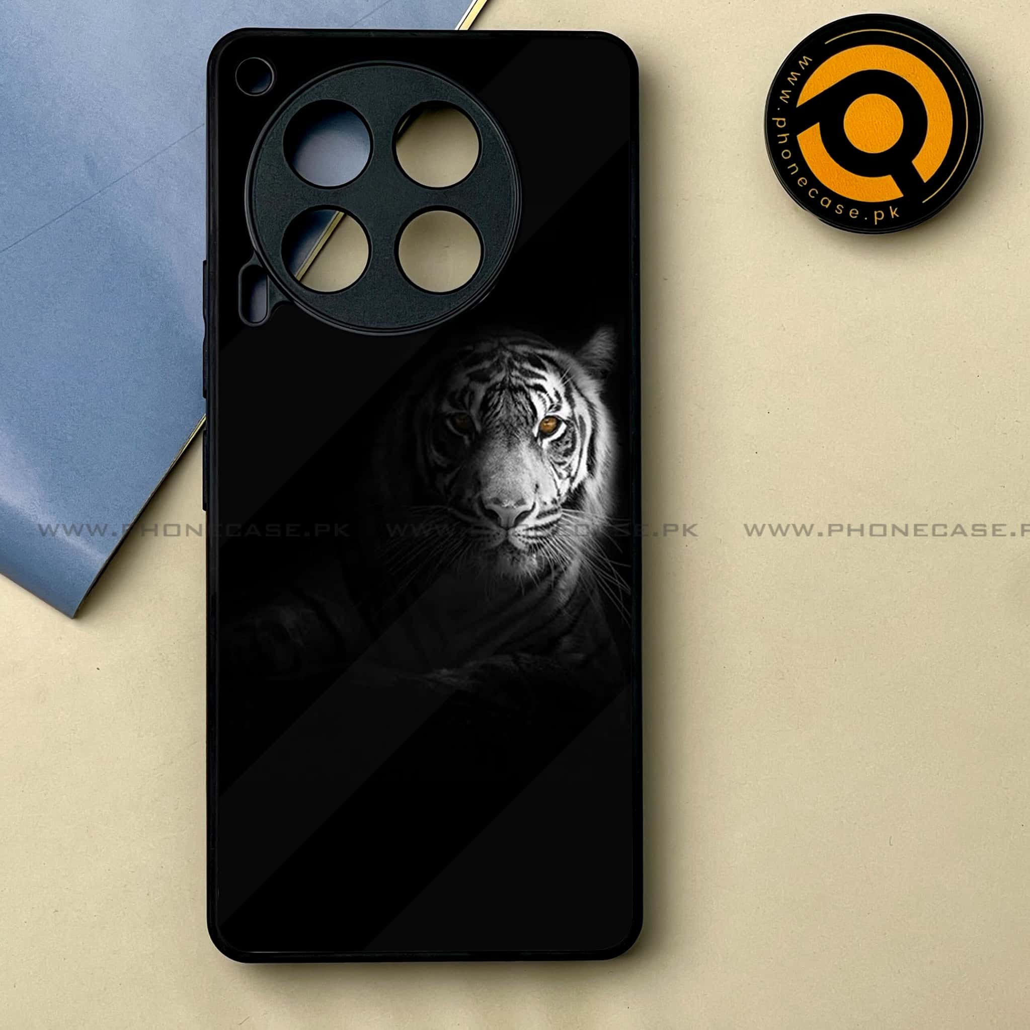 Tecno Camon 30 - Tiger Series -  Premium Printed Metal soft Bumper shock Proof Case