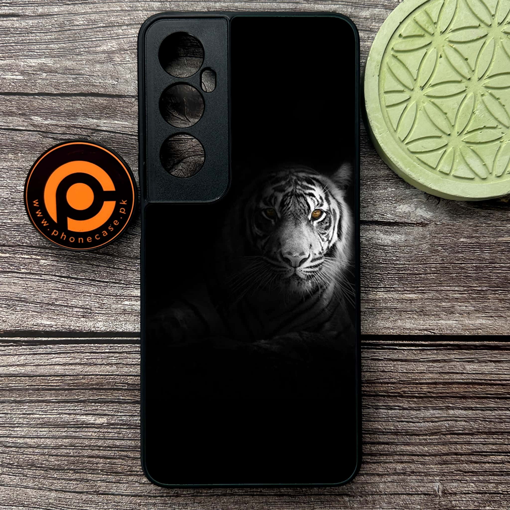 Realme C65  - Tiger Series - Premium Metal Printed soft Bumper shock Proof Case