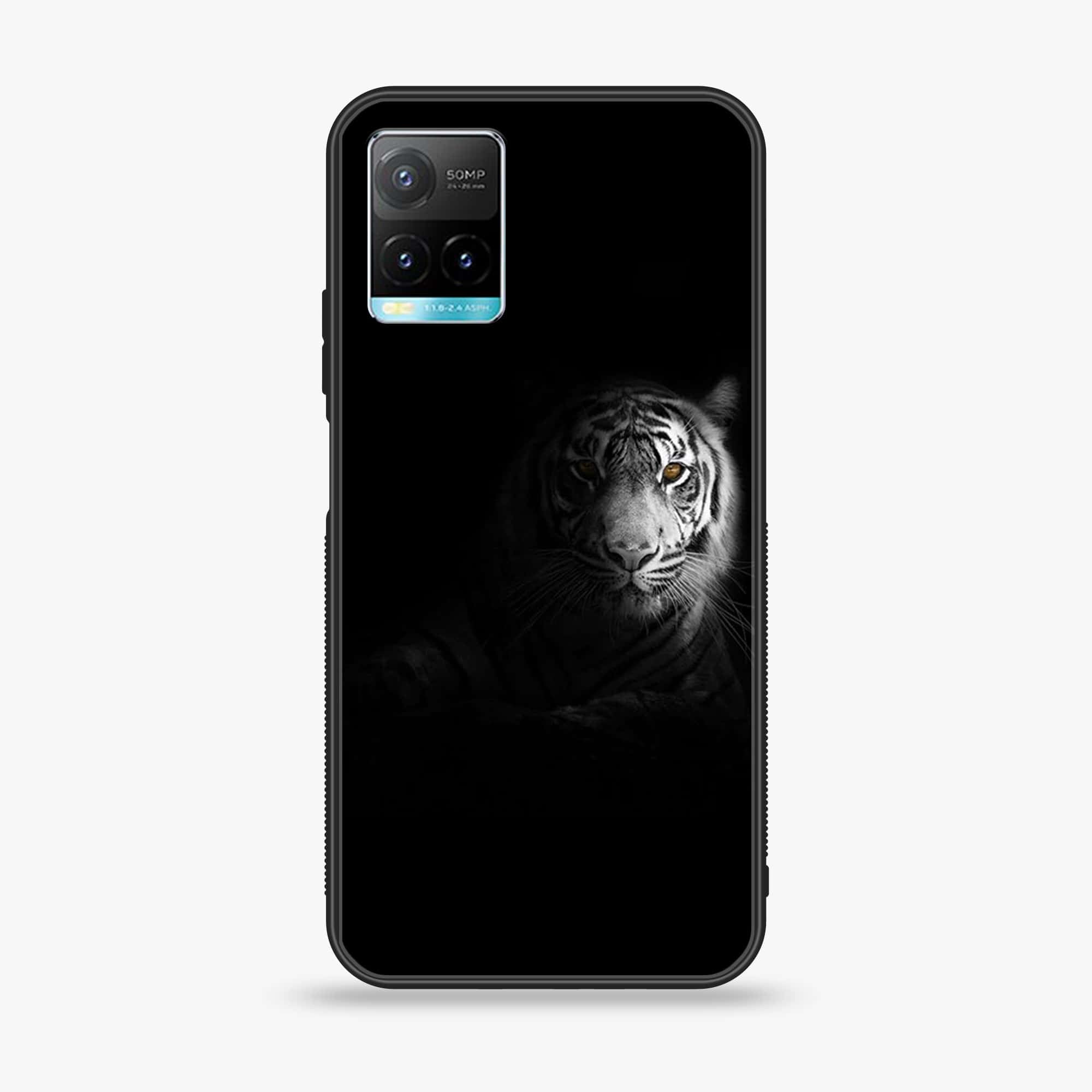 Vivo Y33T - Tiger Series - Premium Printed Glass soft Bumper shock Proof Case