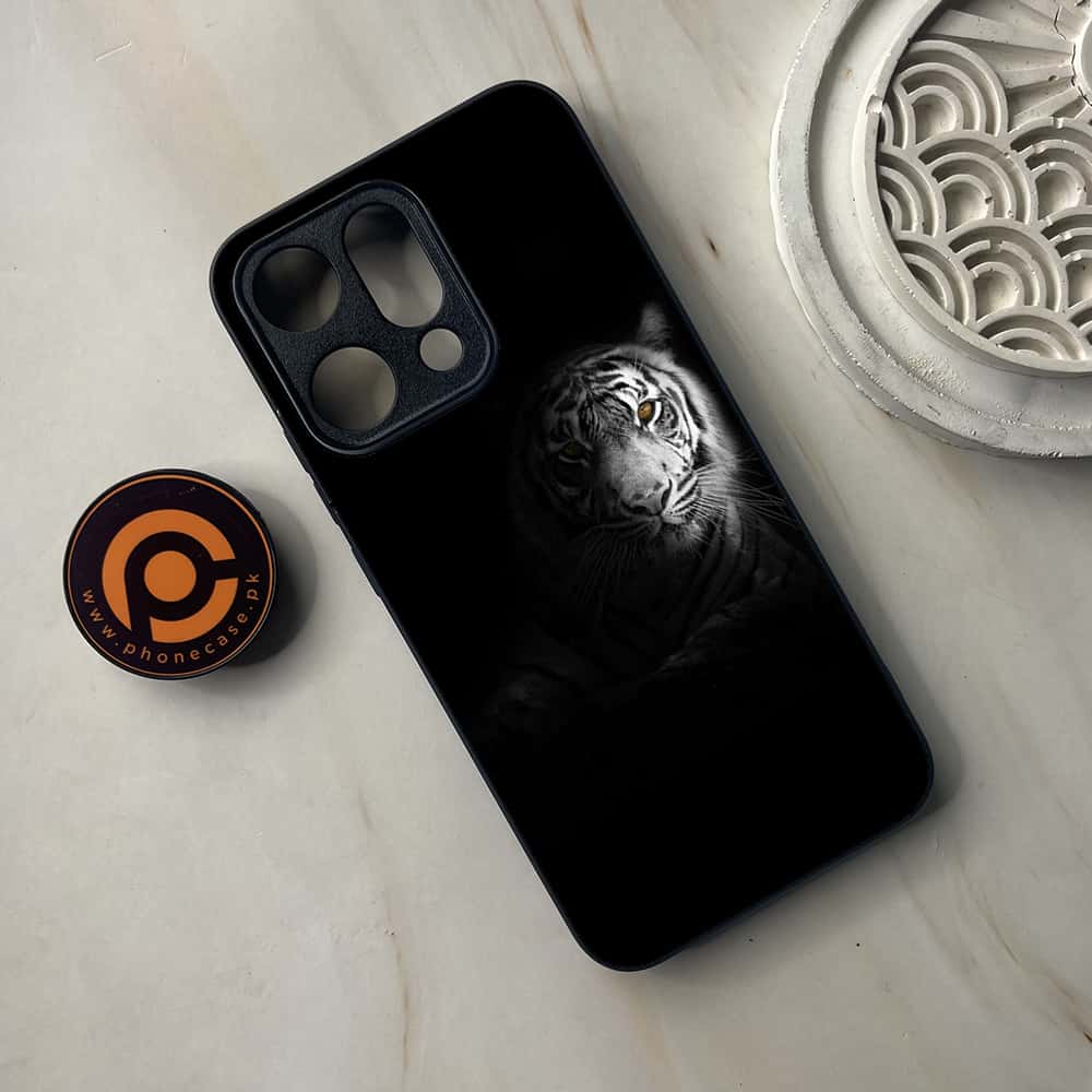 Oppo Reno 14 5G - Tiger Series - Premium Metal Printed soft Bumper shock Proof Case