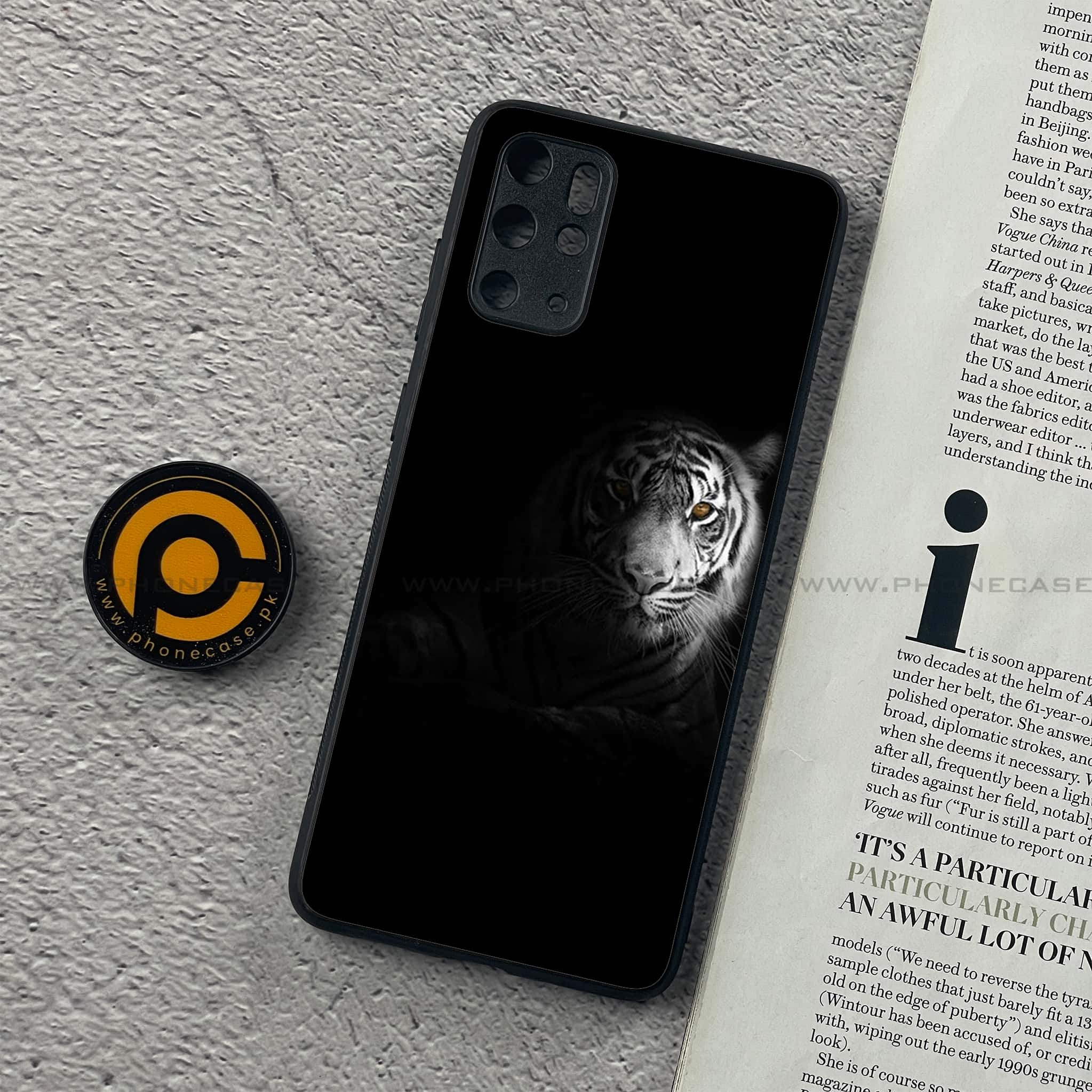 Galaxy S20 Plus - Tiger Series - Premium Printed Glass soft Bumper shock Proof Case