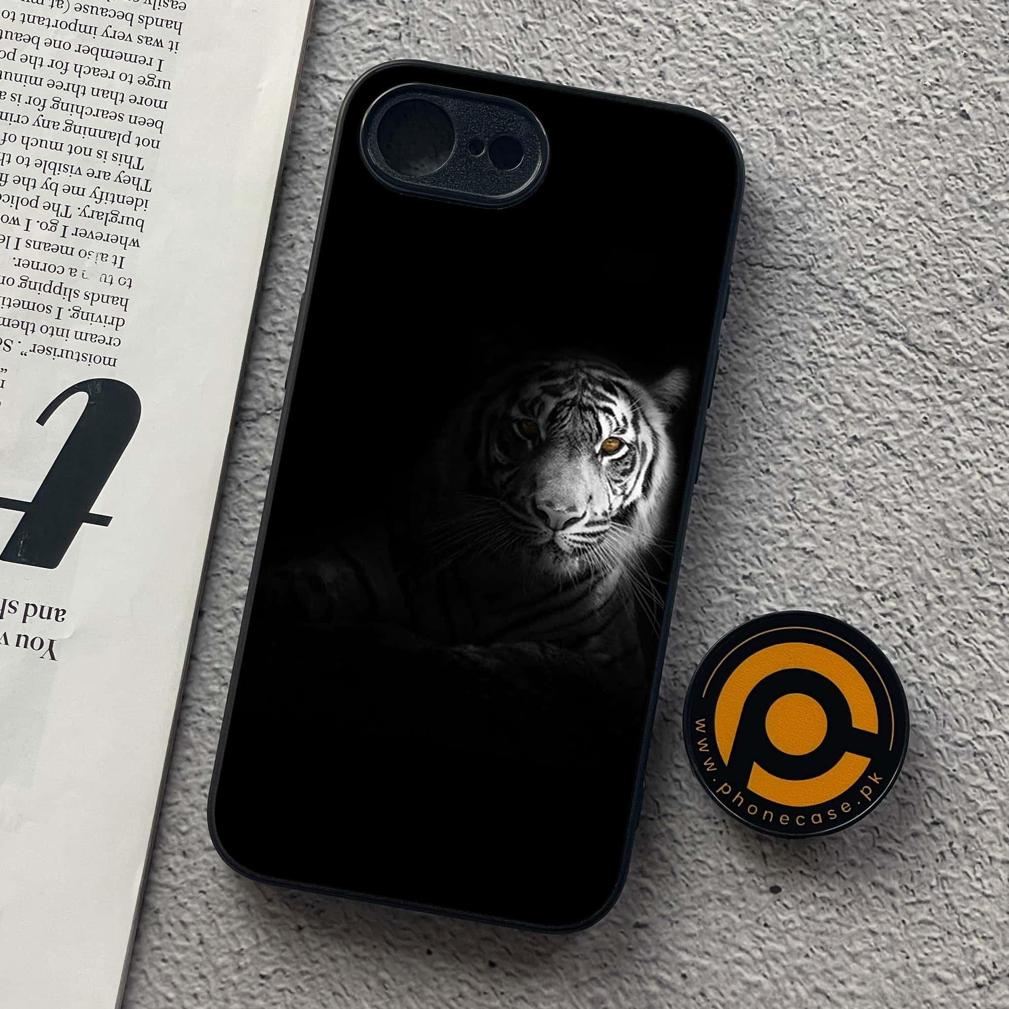 iPhone 16e - Tiger Series - Premium Metal  Printed soft Bumper shock Proof Case