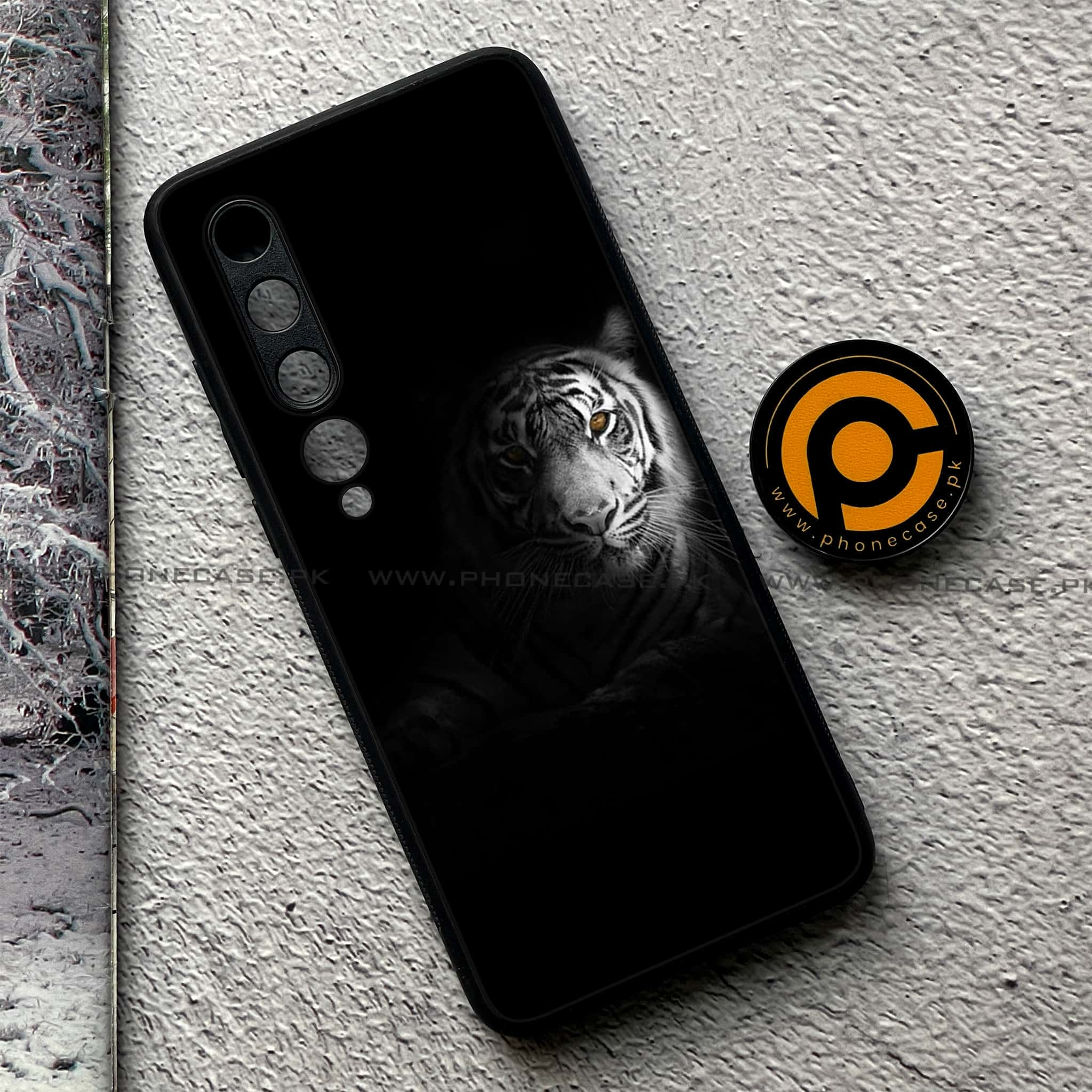 Xiaomi Mi 10 - Tiger Series - Premium Printed Glass soft Bumper shock Proof Case