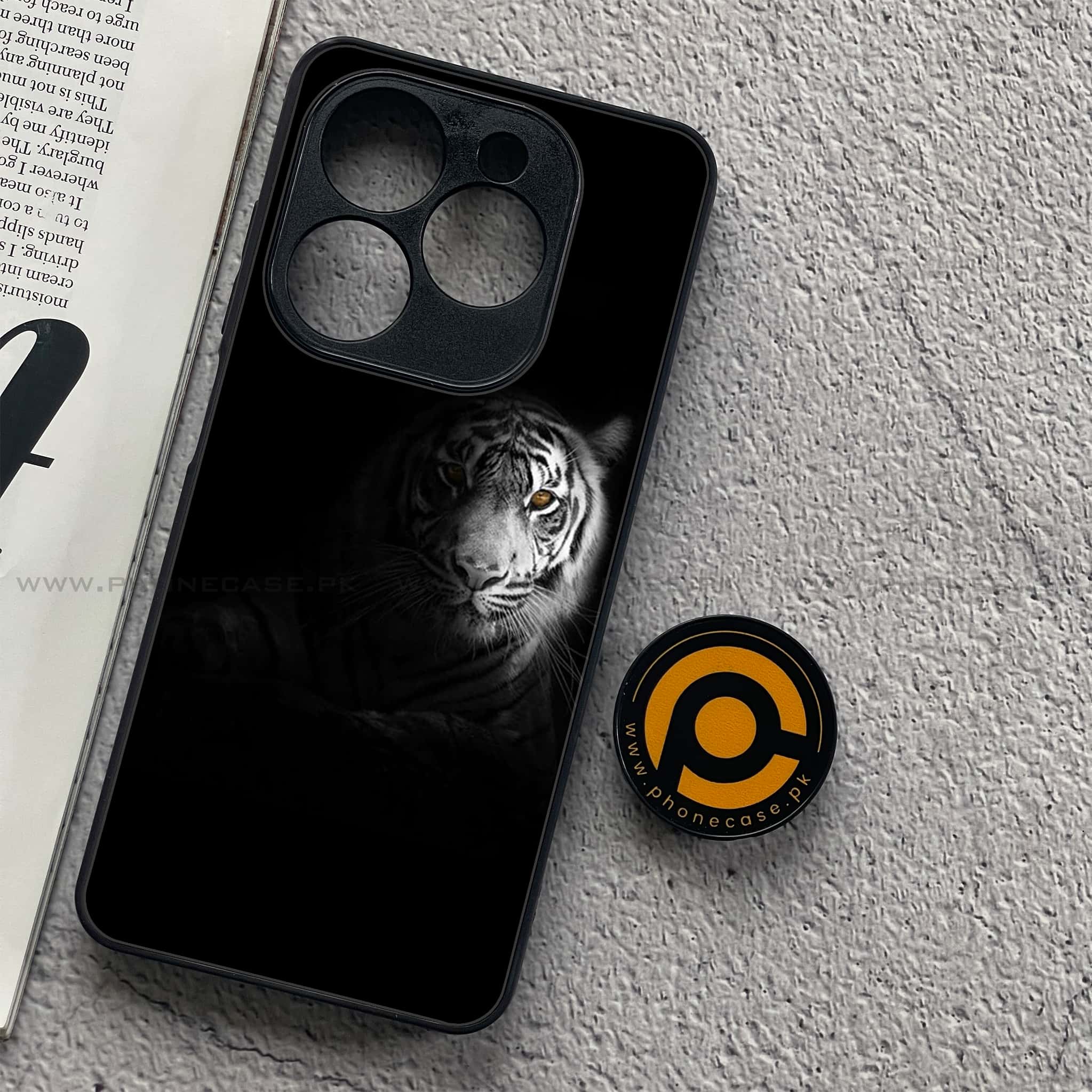 Infinix Smart 8 Pro - Tiger Series - Premium Metal Printed soft Bumper shock Proof Case