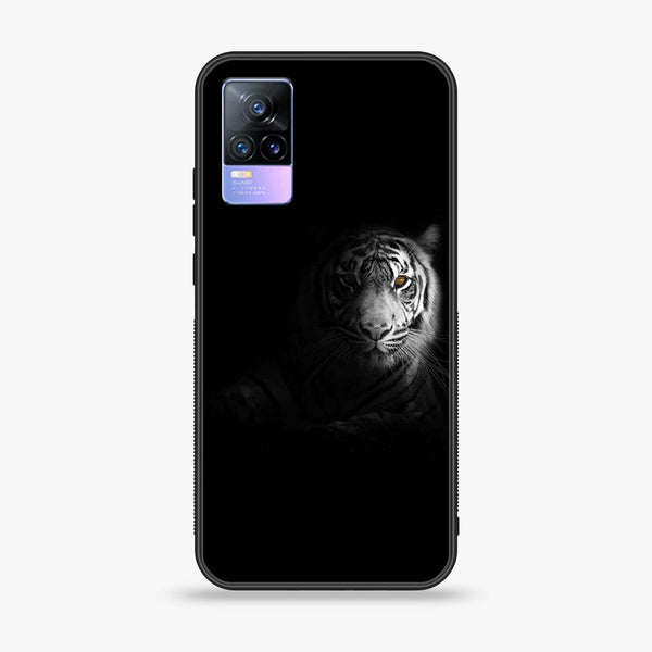 Vivo V21e/ Vivo Y73 - Tiger Design 10- Premium Printed Glass soft Bumper shock Proof Case CS-16096