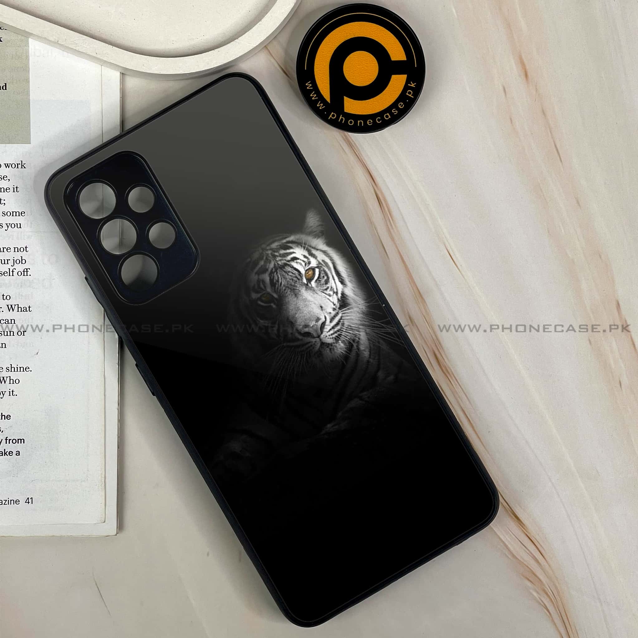 Samsung Galaxy A13 - Tiger Art Series - Premium Printed Glass soft Bumper shock Proof Case