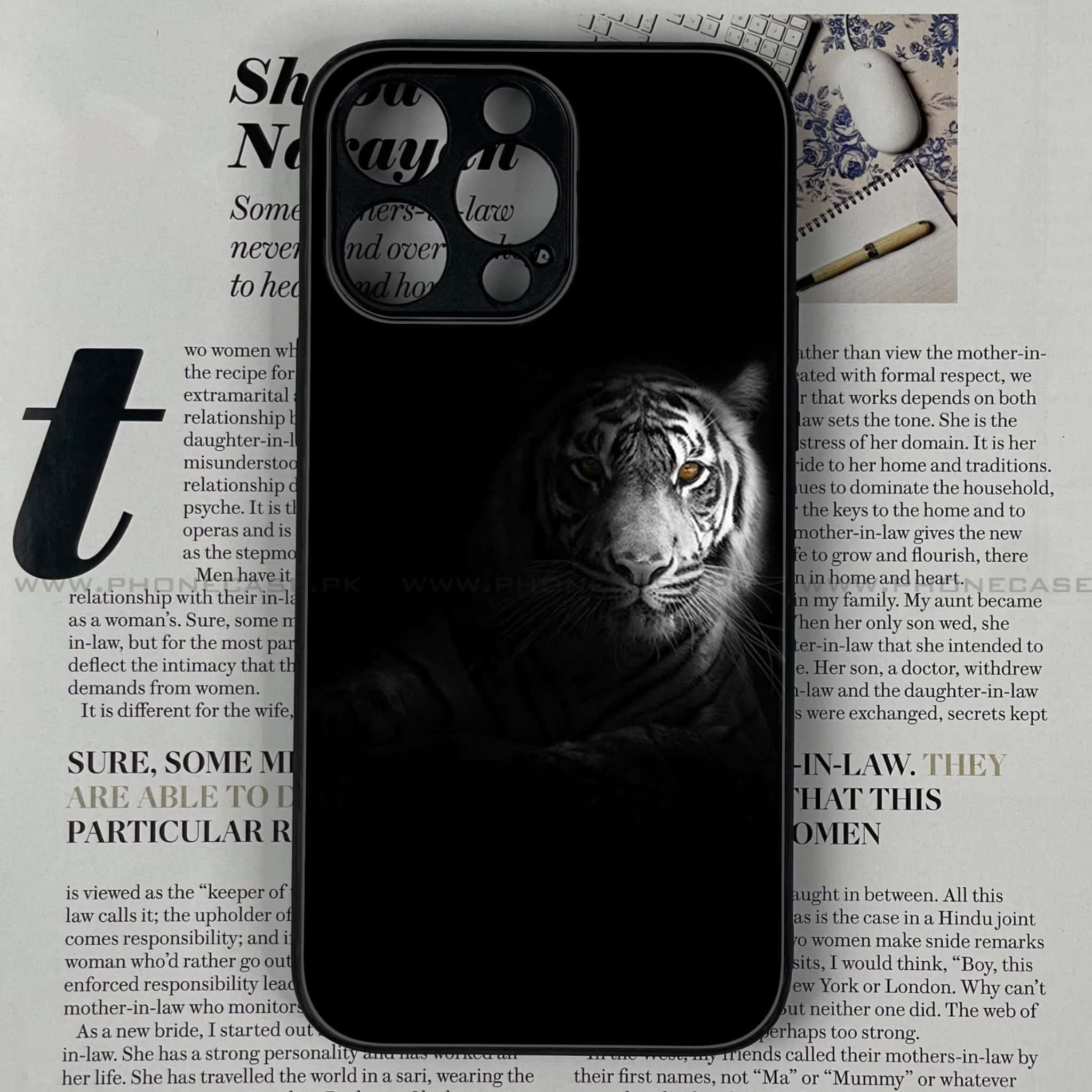 iPhone 13 Pro Max  - Tiger Art Series - Premium Metal Printed soft Bumper shock Proof Case