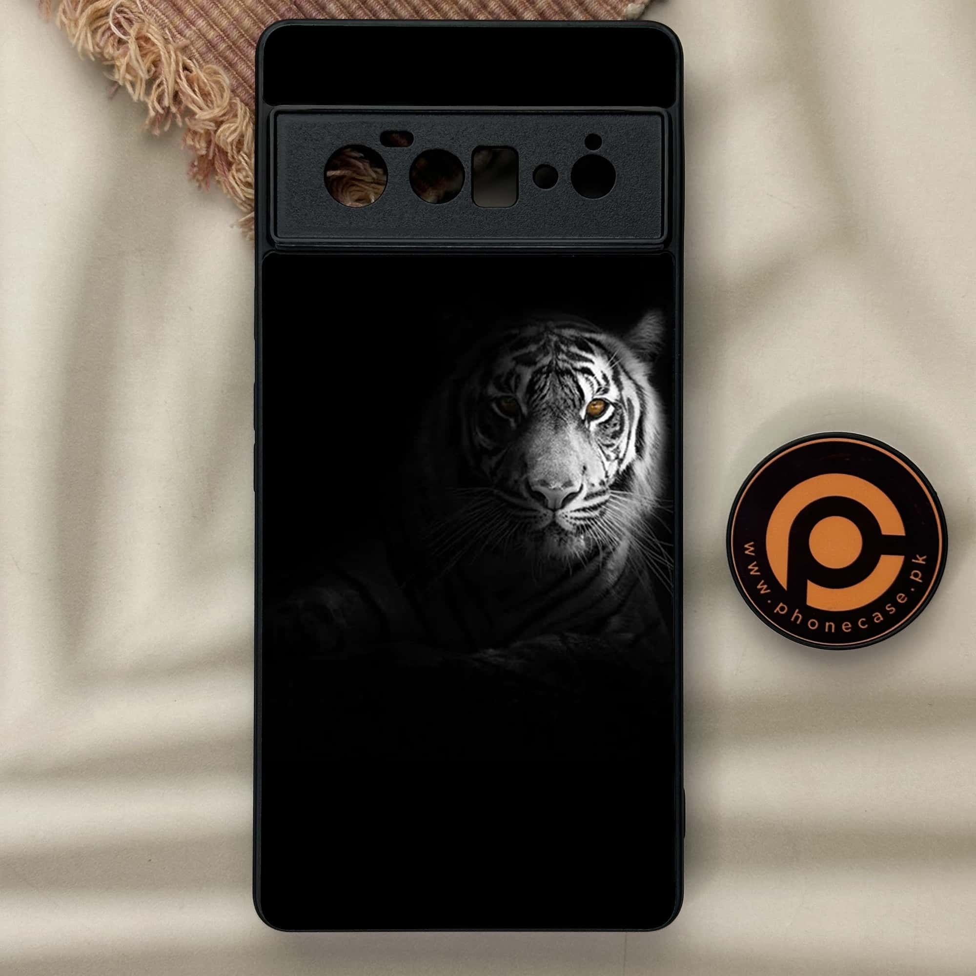 Google Pixel 6 Pro - Tiger Series - Premium Metal Printed soft Bumper Shock Proof Case