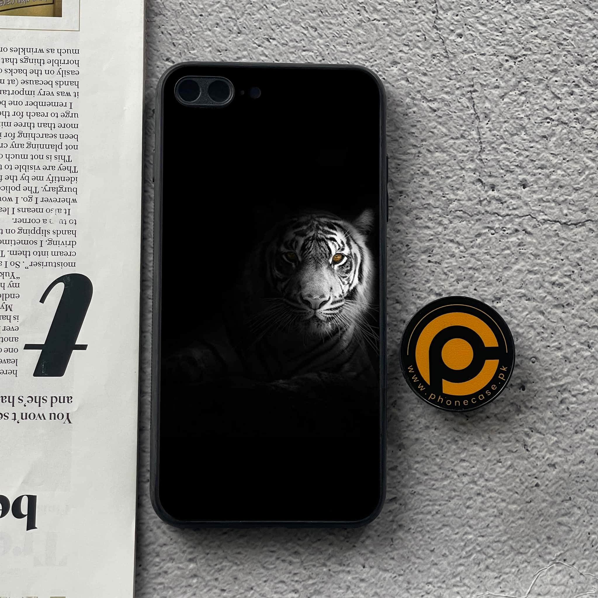 iPhone 8 Plus - Tiger Art Series - Premium Printed Glass soft Bumper shock Proof Case