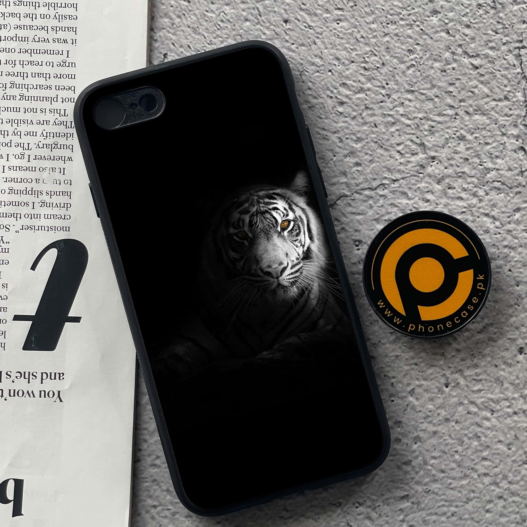 iPhone 7 / 8 - Tiger Art Series - Premium Printed Glass soft Bumper shock Proof Case