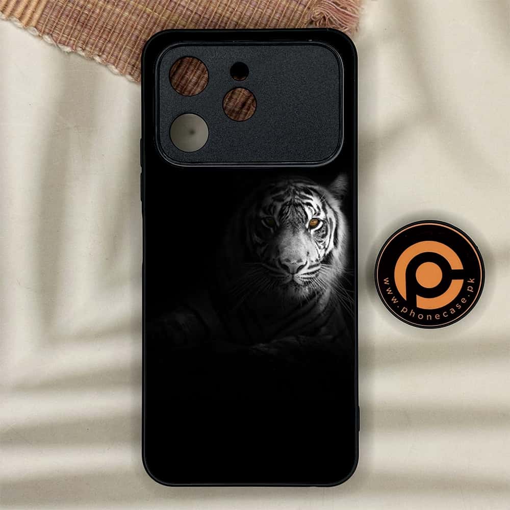 Tecno Spark 40 - Tiger Series - Premium Metal Printed soft Bumper shock Proof Case