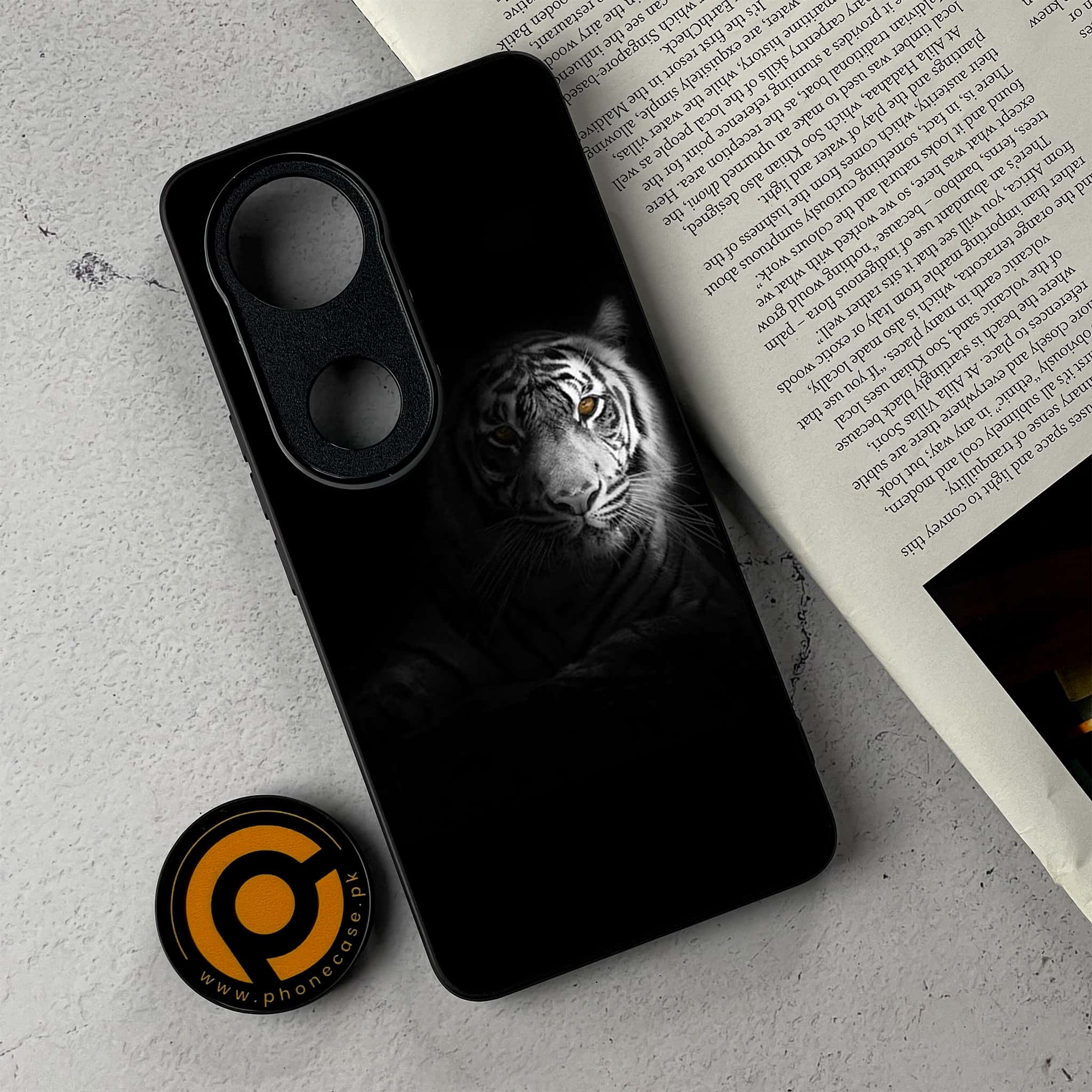 Vivo V50 -  Tiger Series - Premium Metal Printed Soft Bumper Shockproof Case