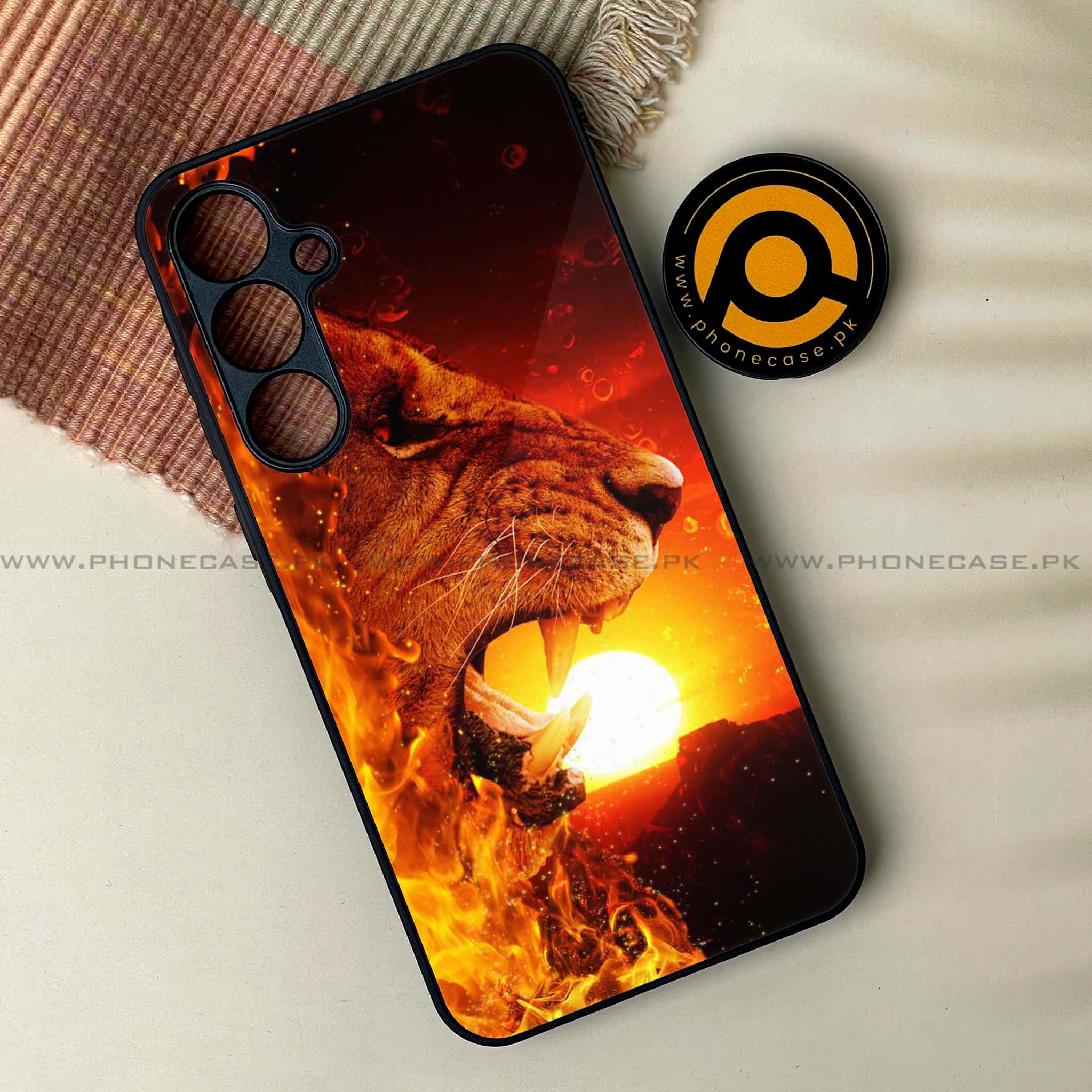 Samsung Galaxy S23 FE - Tiger Series - Premium Printed Glass soft Bumper shock Proof Case