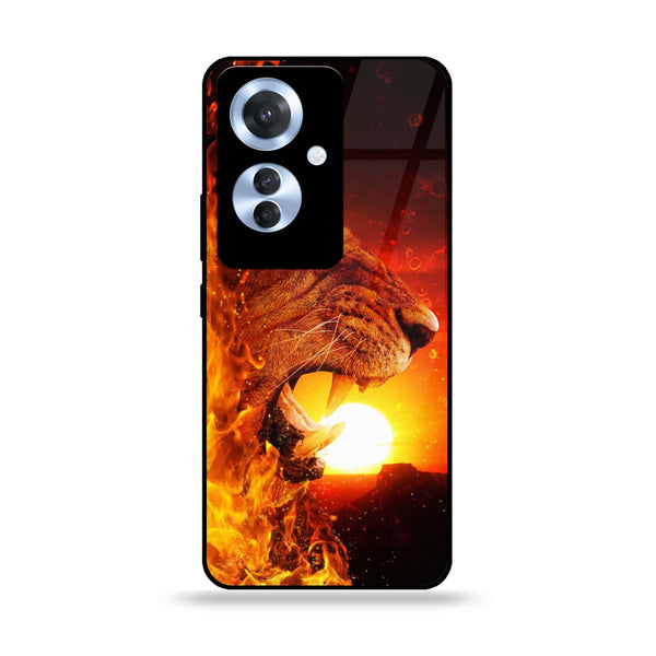 Oppo F25 Pro - Tiger Series - Premium Printed Glass soft Bumper shock Proof Case