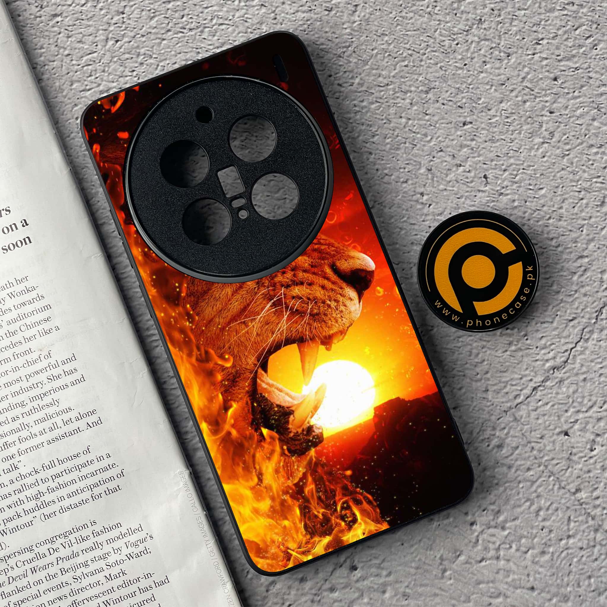 Vivo X200 Pro - Tiger Series - Premium Metal  Printed soft Bumper shock Proof Case