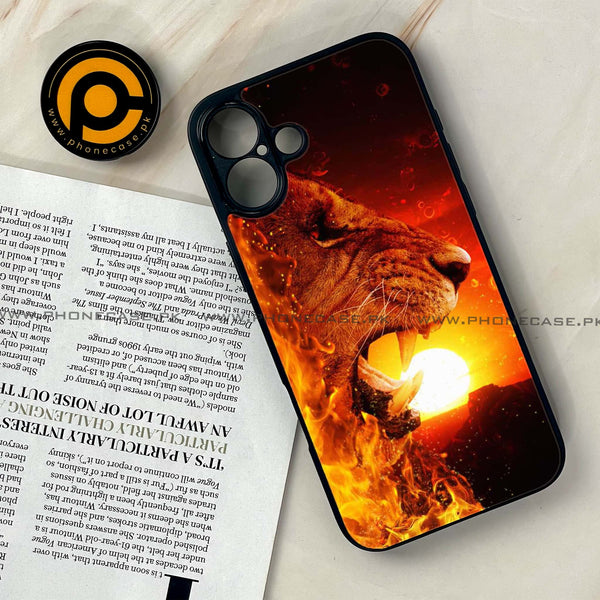 iPhone 16 - Tiger Series - Premium Printed Glass soft Bumper shock Proof Case