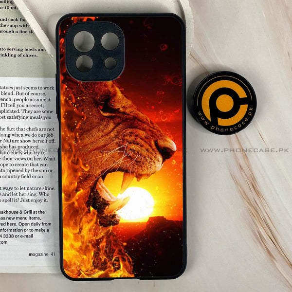 Mi 11 Lite - Tiger Art Series - Premium Printed Glass soft Bumper shock Proof Case