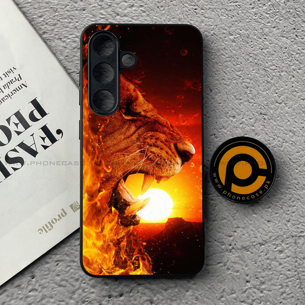 Samsung Galaxy S25 - Tiger Series - Premium Printed Glass soft Bumper shock Proof Case