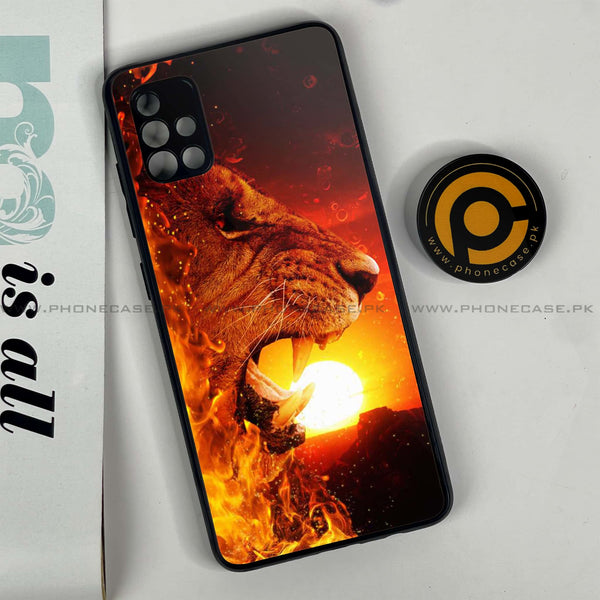 Samsung Galaxy A51 Tiger Art Design 1 Premium Printed Glass soft Bumper shock Proof Case CS-49230