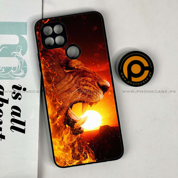 Oppo A15s - Tiger Series - Premium Printed Glass soft Bumper shock Proof Case