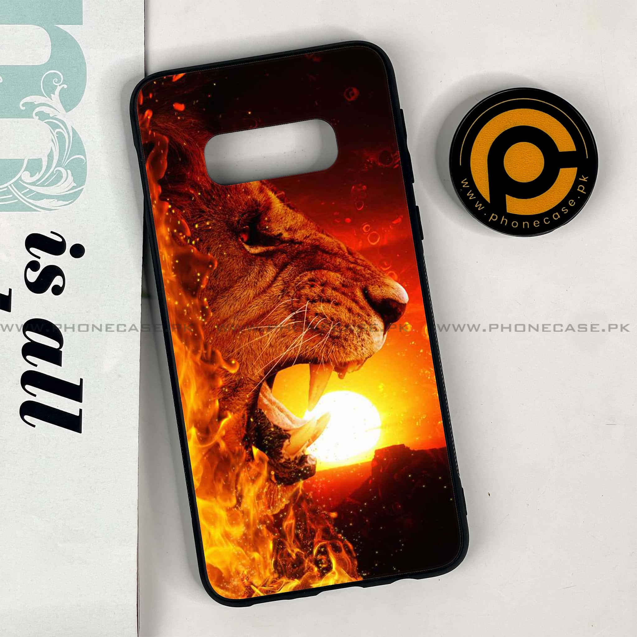 Galaxy S10e - Tiger Series - Premium Printed Glass soft Bumper shock Proof Case