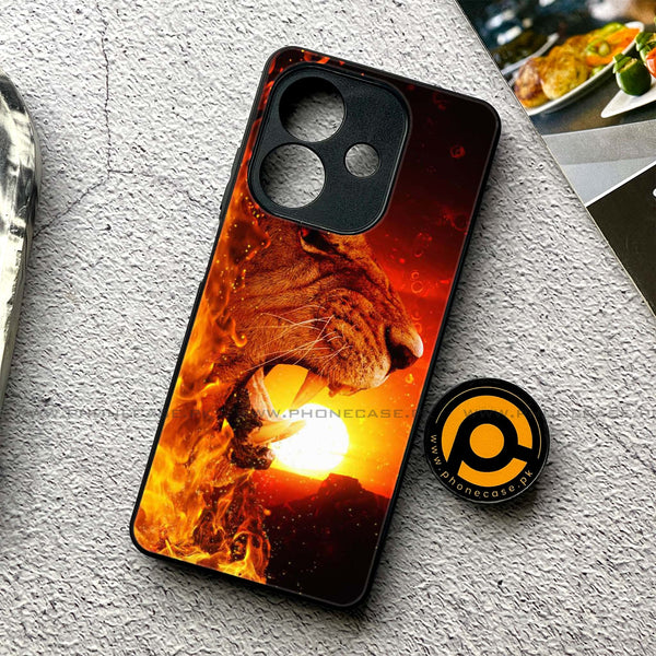 Oppo A5i - Tiger Series - Premium Metal Printed soft Bumper shock Proof Case