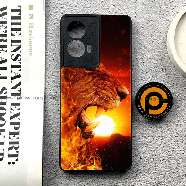 Moto G85 - Tiger Series - Premium Printed Glass soft Bumper shock Proof Case