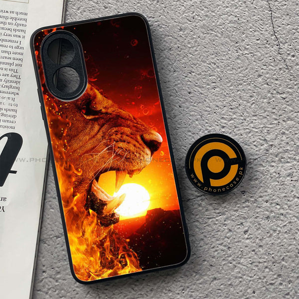 Oppo A18 4G - Tiger Series - Premium Printed Glass soft Bumper shock Proof Case