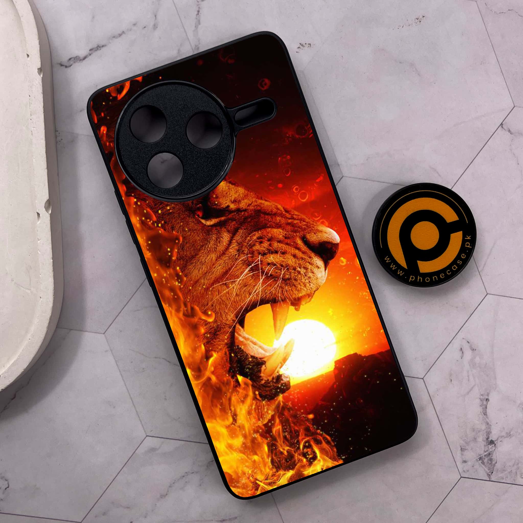 Xiaomi Poco F7 Pro 5G - Tiger Series - Premium Metal Printed soft Bumper shock Proof Case