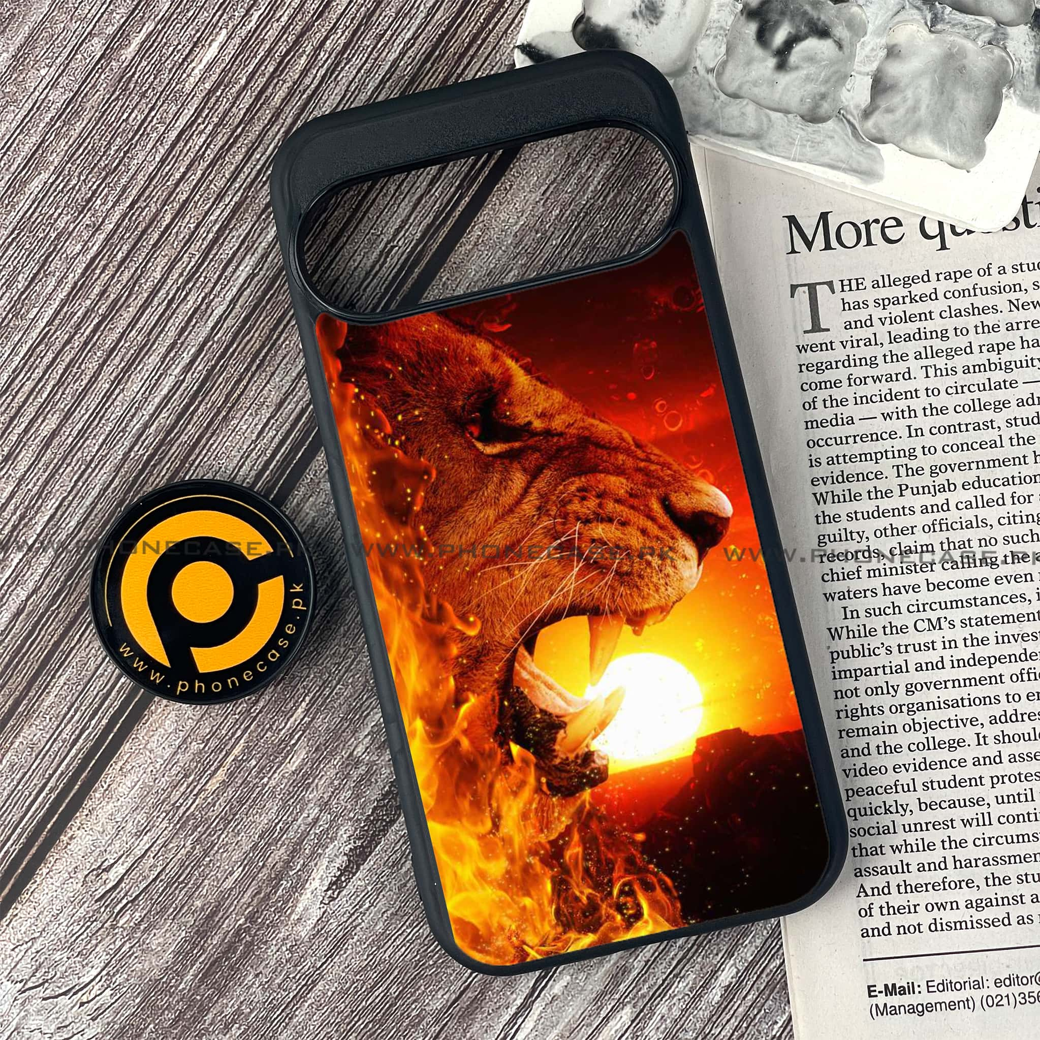 Google Pixel 9 - Tiger Series - Premium Printed Glass soft Bumper shock Proof Case